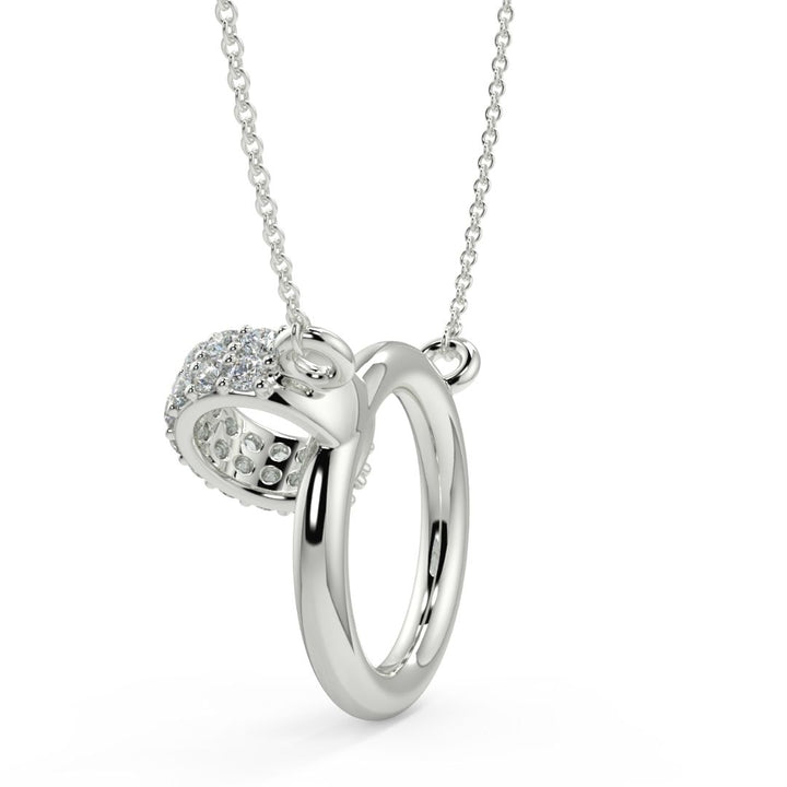 Contemporary Circle Lab-Grown Diamond Pendant