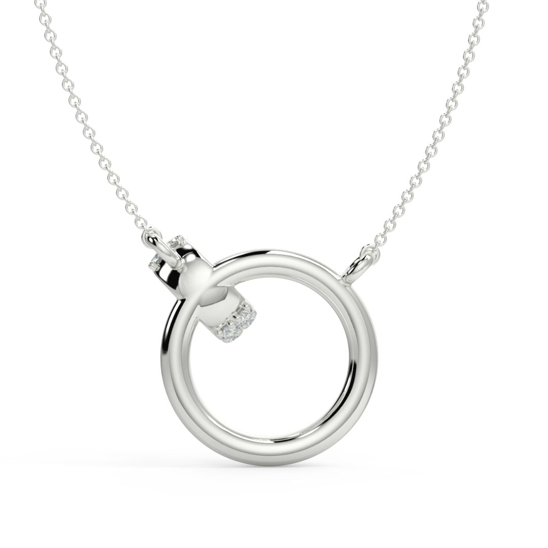 Contemporary Circle Lab-Grown Diamond Pendant