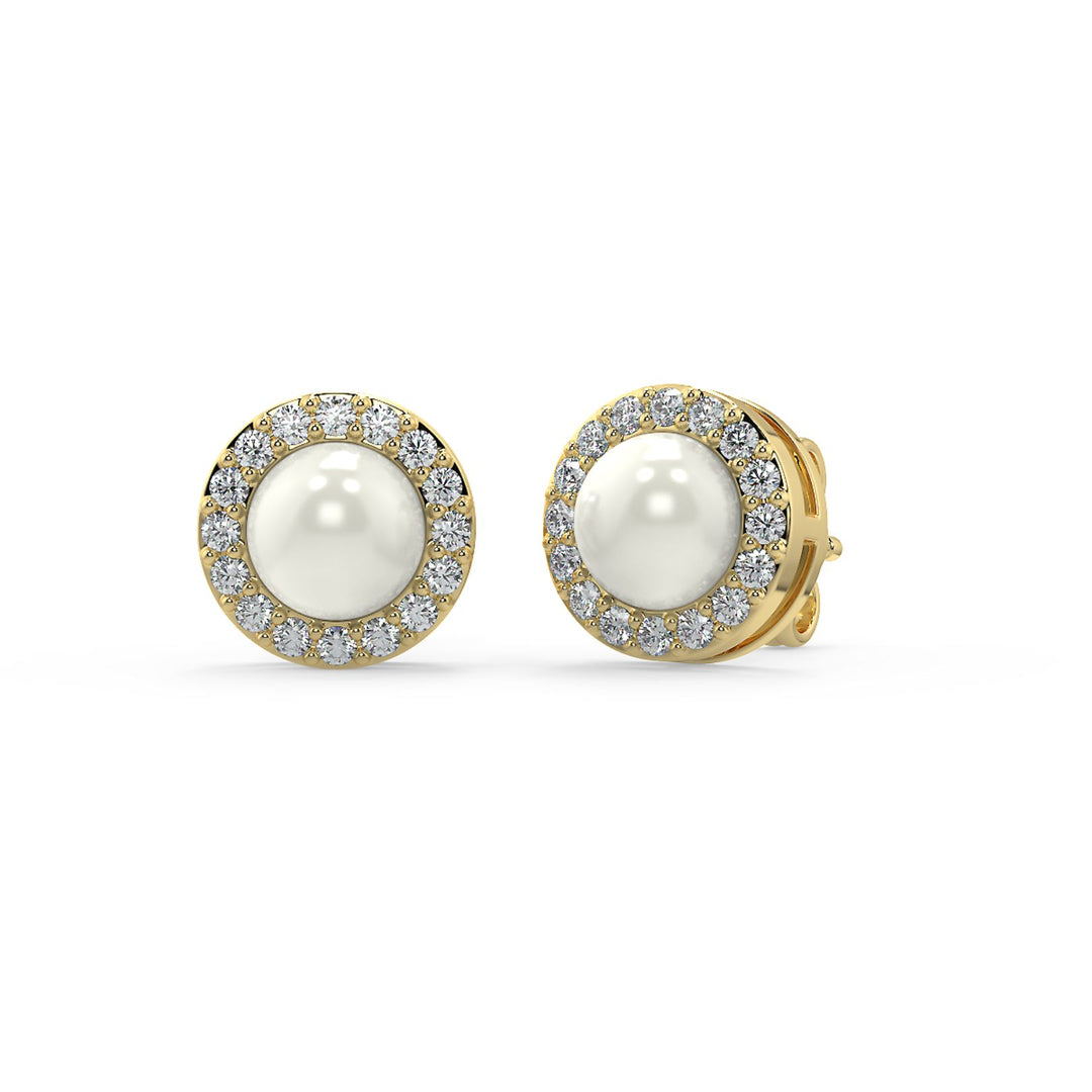 Elegant Pearl Halo Earrings