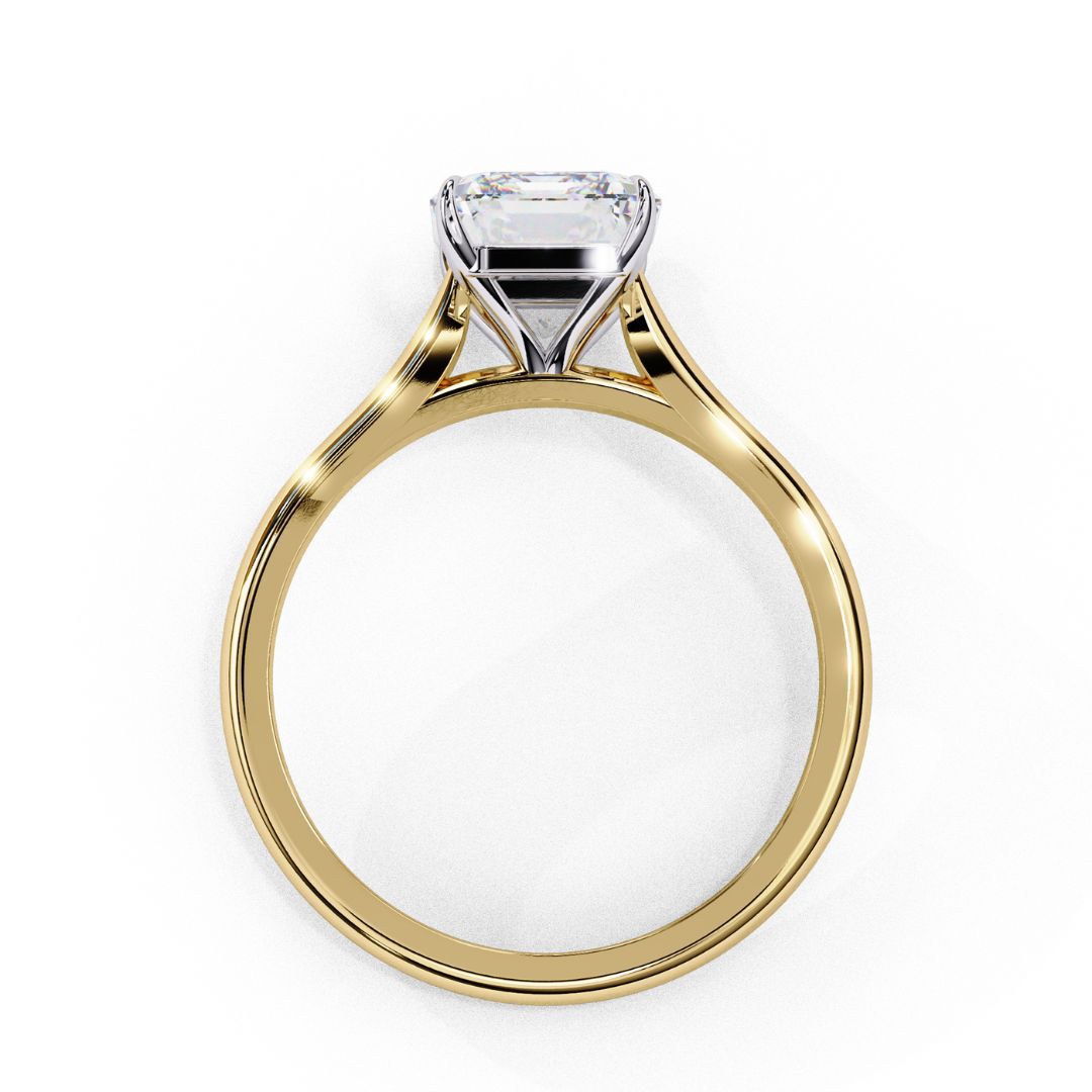 Emerald-Cut Solitaire Diamond Ring