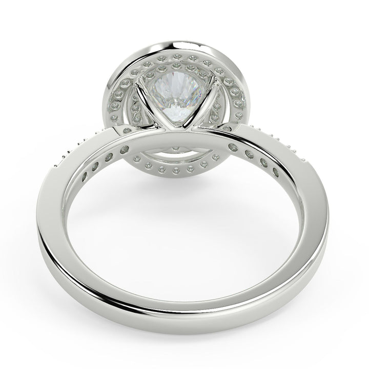 Double Halo Lab-Grown Oval Cut Diamond Ring