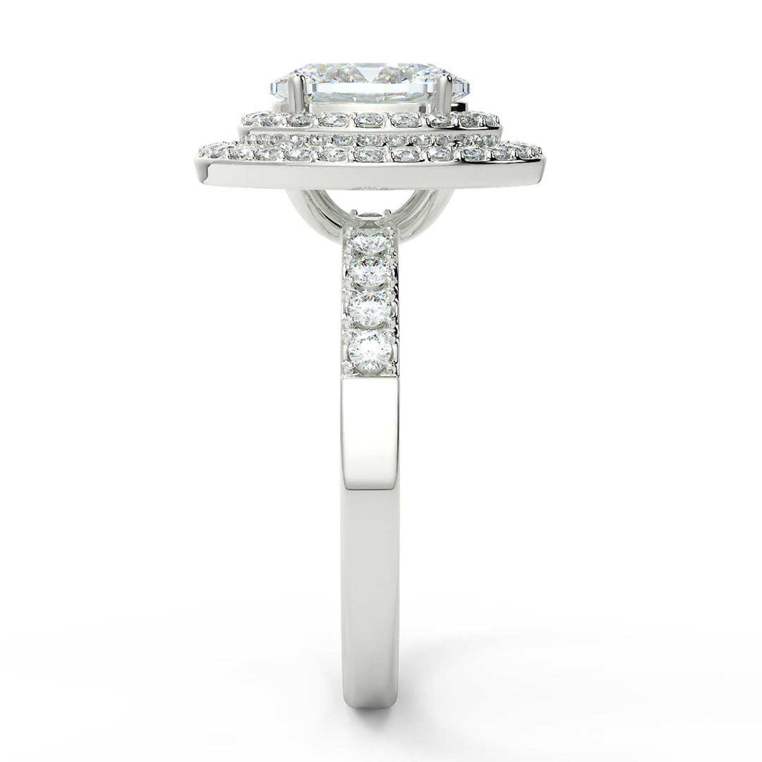 Double Halo Lab-Grown Oval Cut Diamond Ring