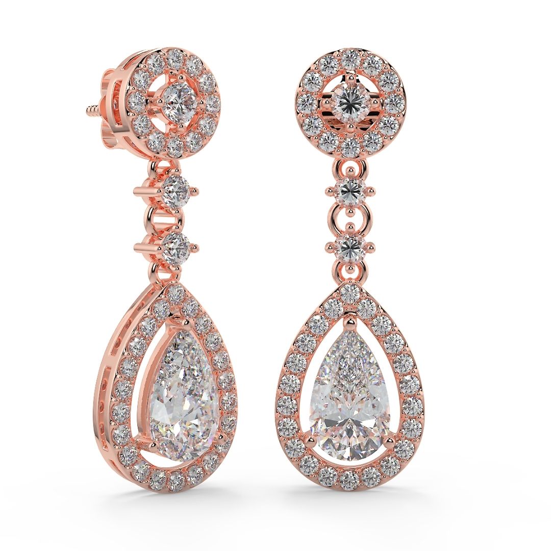 Teardrop Lab-Grown Diamond Drop Earrings