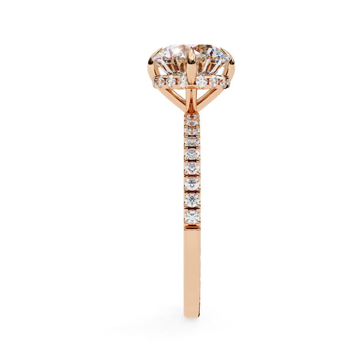 Round Lab-Grown Diamond Hidden Halo Pavé Ring