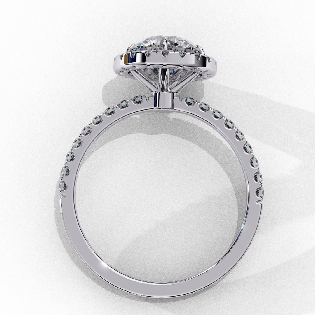 Round Cut Halo Lab-Grown Diamond Ring