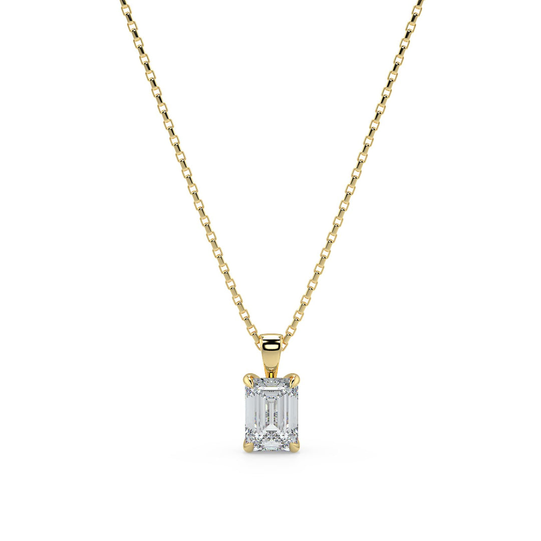 Emerald Cut Diamond Pendant Necklace