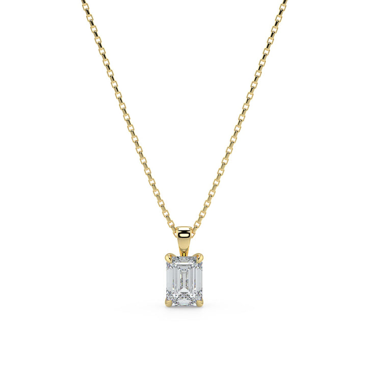 Emerald Cut Diamond Pendant Necklace