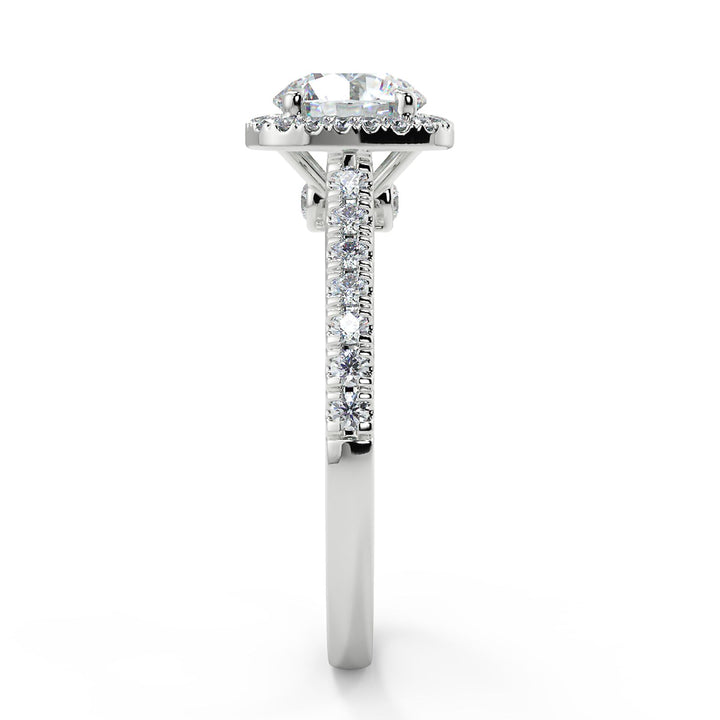 Halo Round Brilliant Cut Lab-Grown Diamond Ring