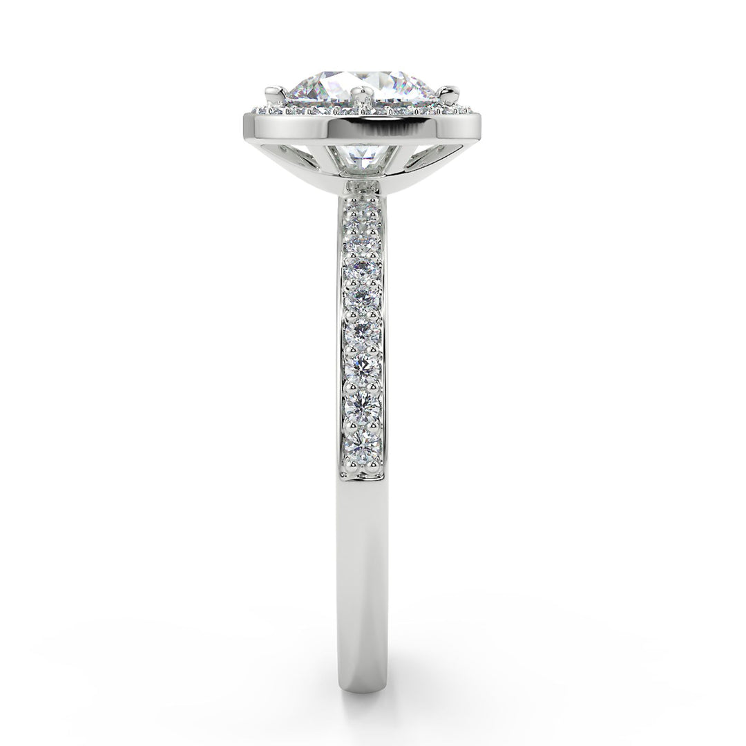 Halo Round Brilliant Cut Lab-Grown Diamond Ring