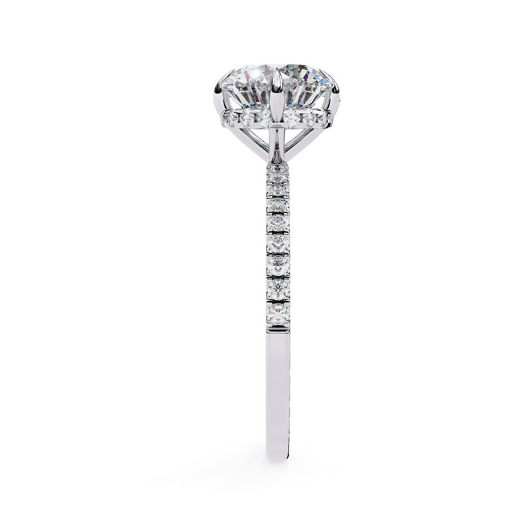 Round Lab-Grown Diamond Hidden Halo Pavé Ring