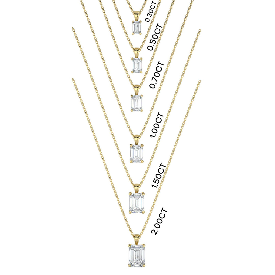 Emerald Cut Diamond Pendant Necklace