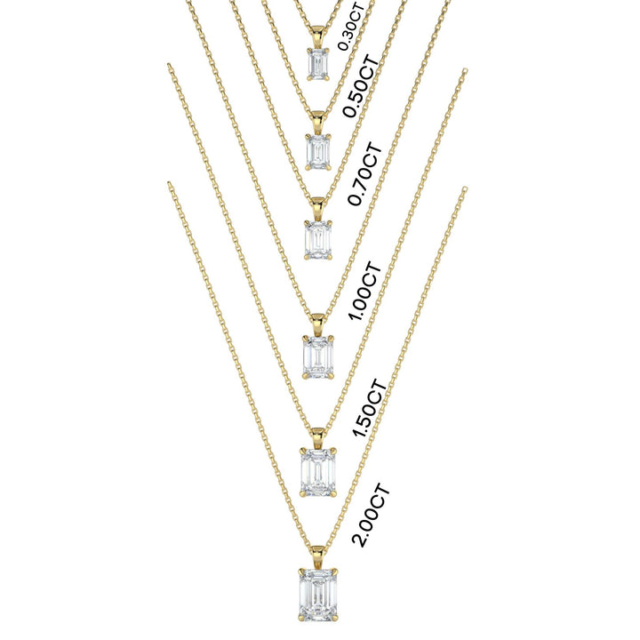 Emerald Cut Diamond Pendant Necklace