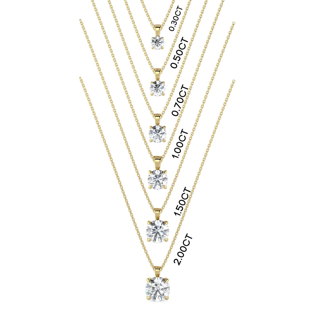Round Cut Diamond Pendant Necklace