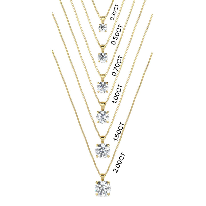 Round Cut Diamond Pendant Necklace