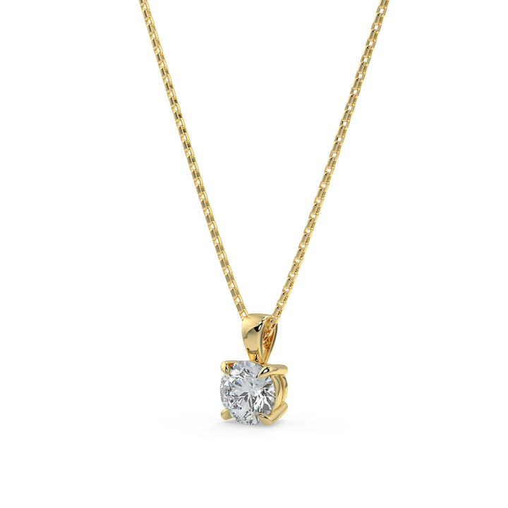 Round Cut Diamond Pendant Necklace