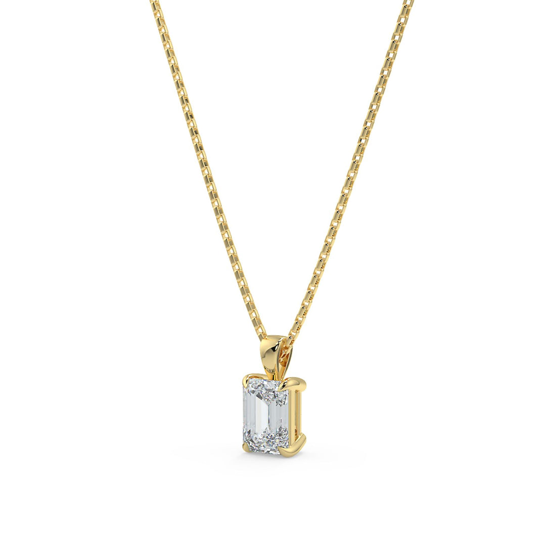 Emerald Cut Diamond Pendant Necklace