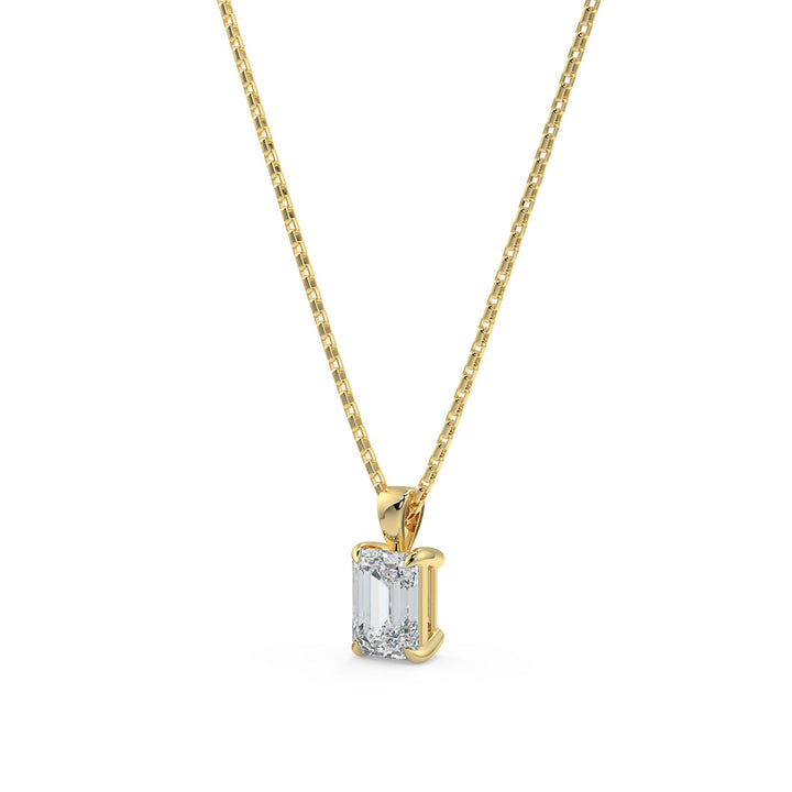 Emerald Cut Diamond Pendant Necklace