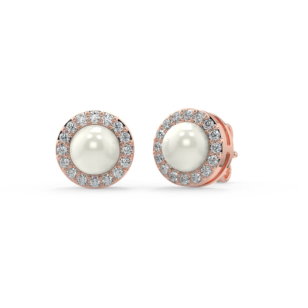 Elegant Pearl Halo Earrings
