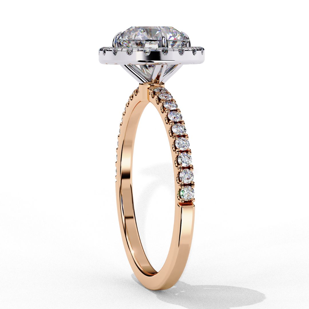 Round Cut Halo Lab-Grown Diamond Ring