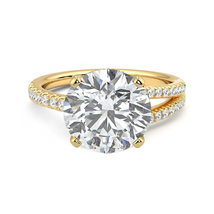 Round Brilliant Lab-Grown Diamond Half Split Shank Ring