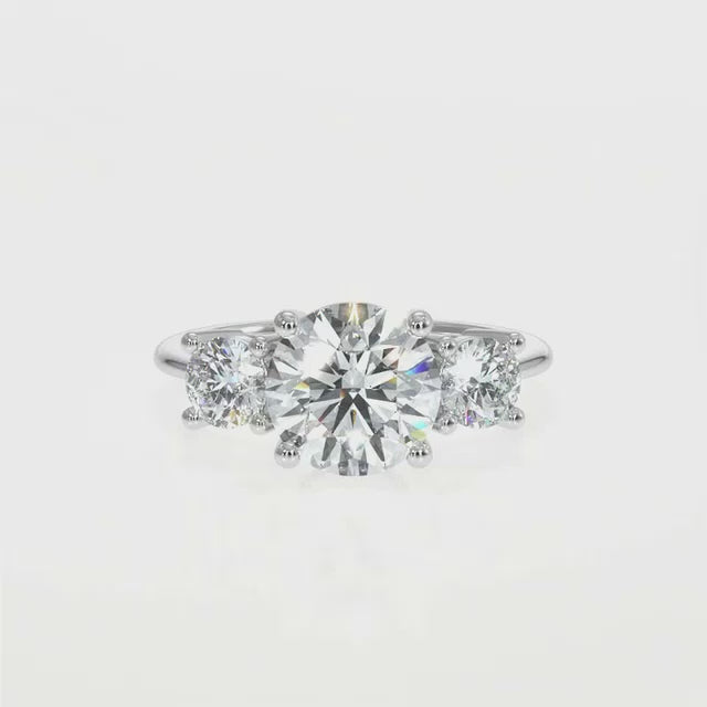 Round Brilliant Trilogy Lab-Grown Diamond Ring