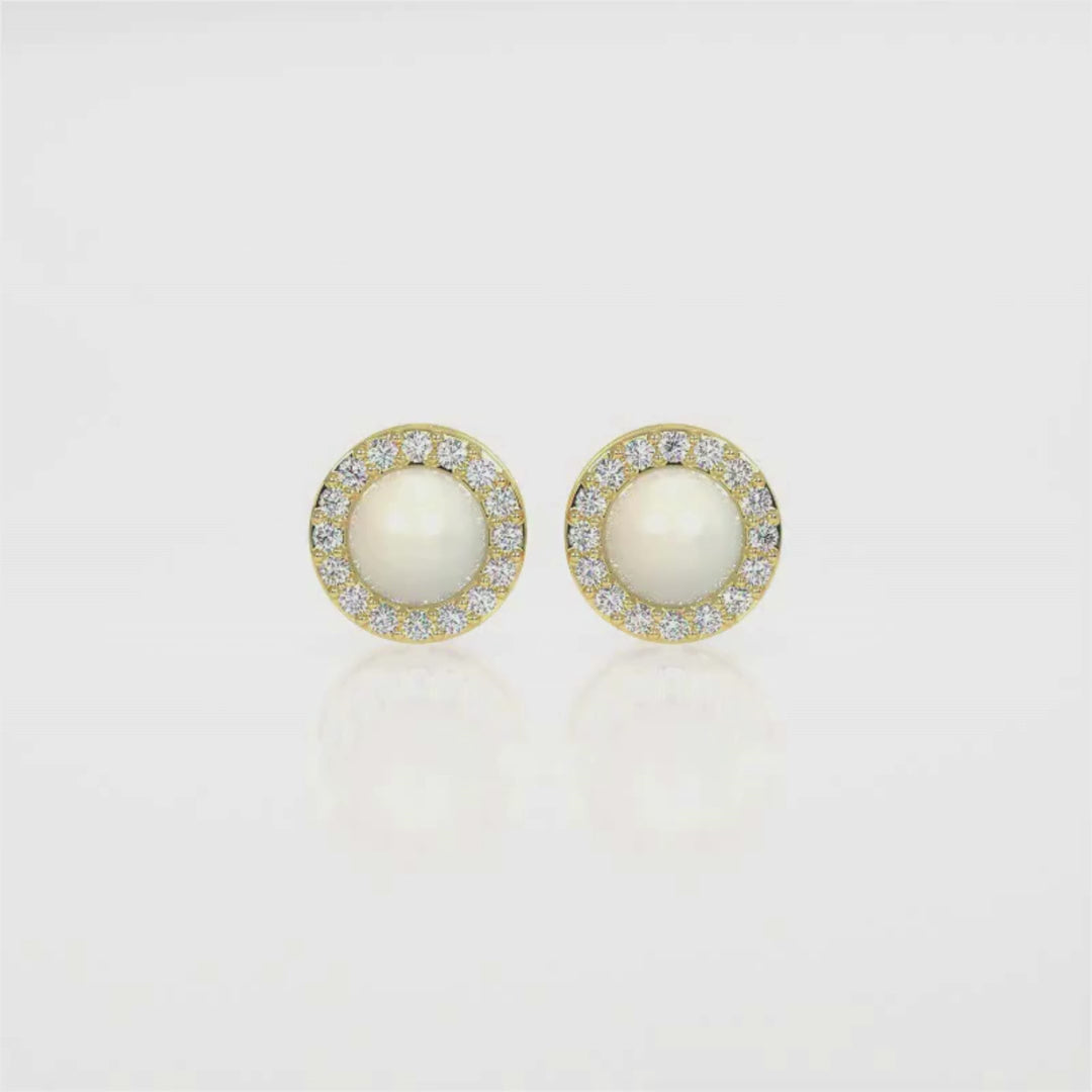 Elegant Pearl Halo Earrings