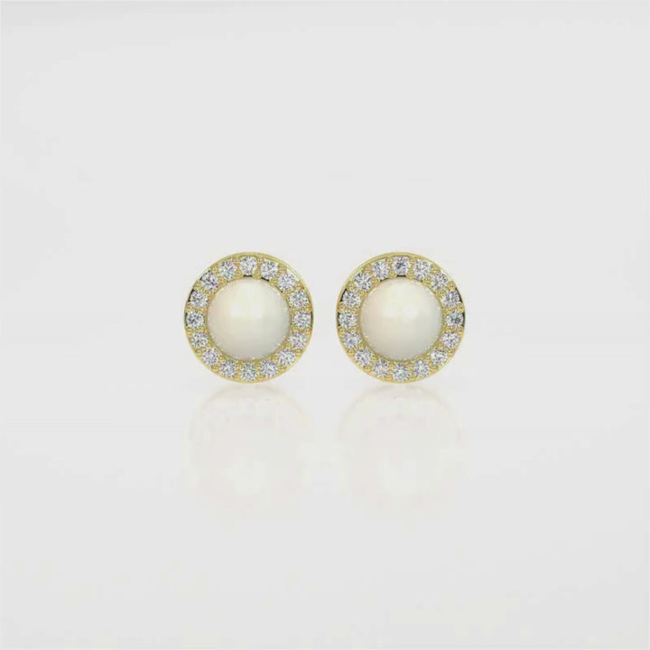 Elegant Pearl Halo Earrings