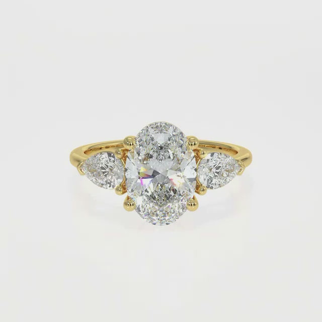 Oval-Pear Trilogy Lab-Grown Diamond Ring