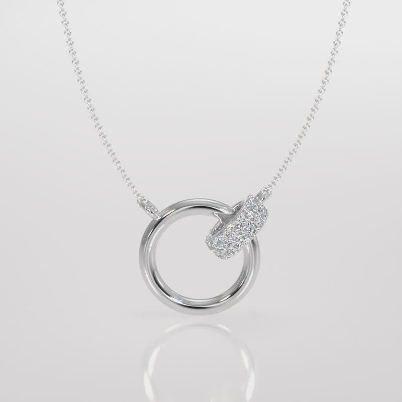 Contemporary Circle Lab-Grown Diamond Pendant