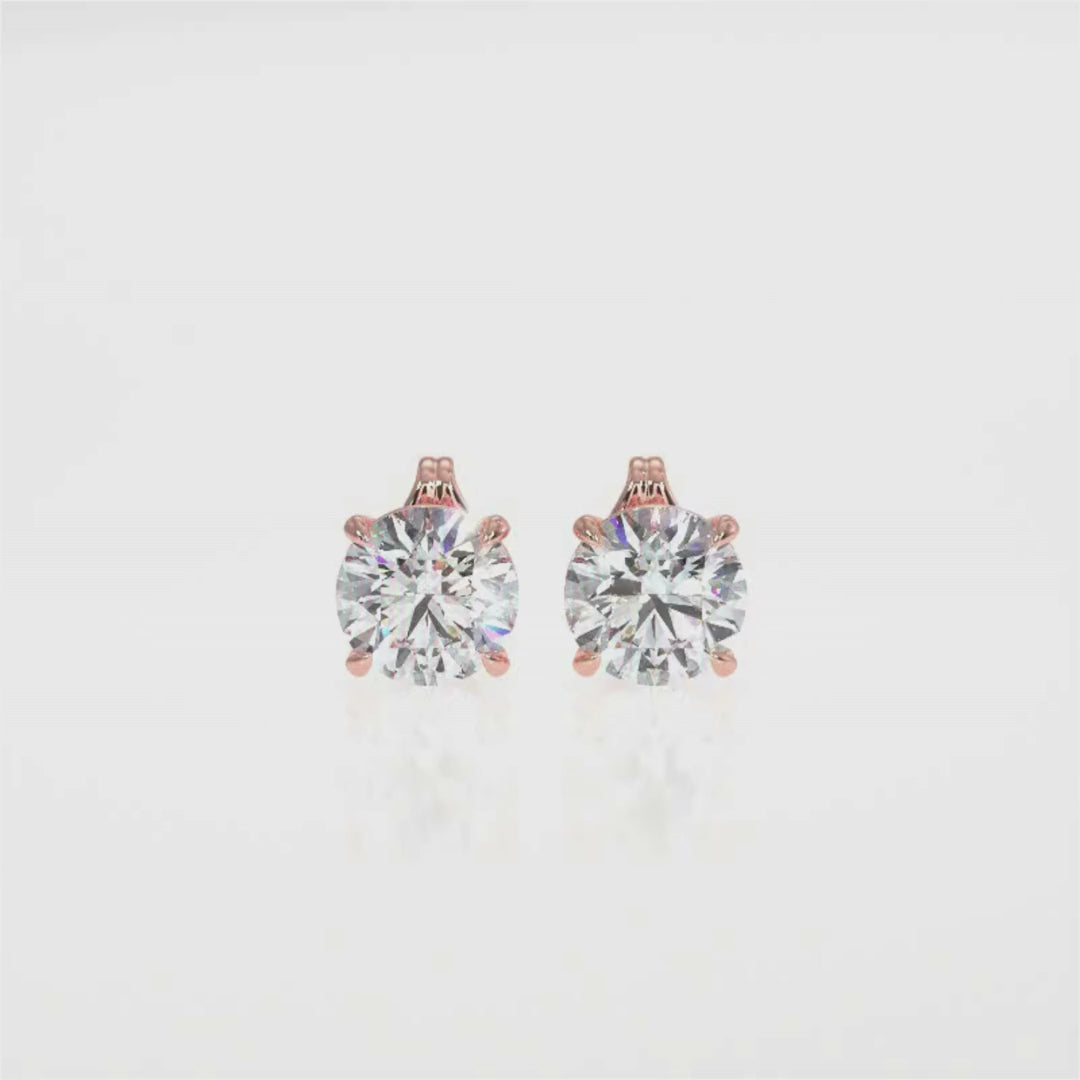 Brilliant Round-Cut Diamond Stud Earrings