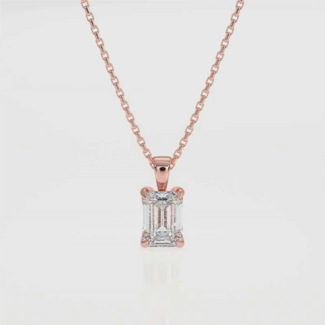 Emerald Cut Diamond Pendant Necklace