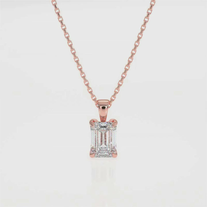 Emerald Cut Diamond Pendant Necklace