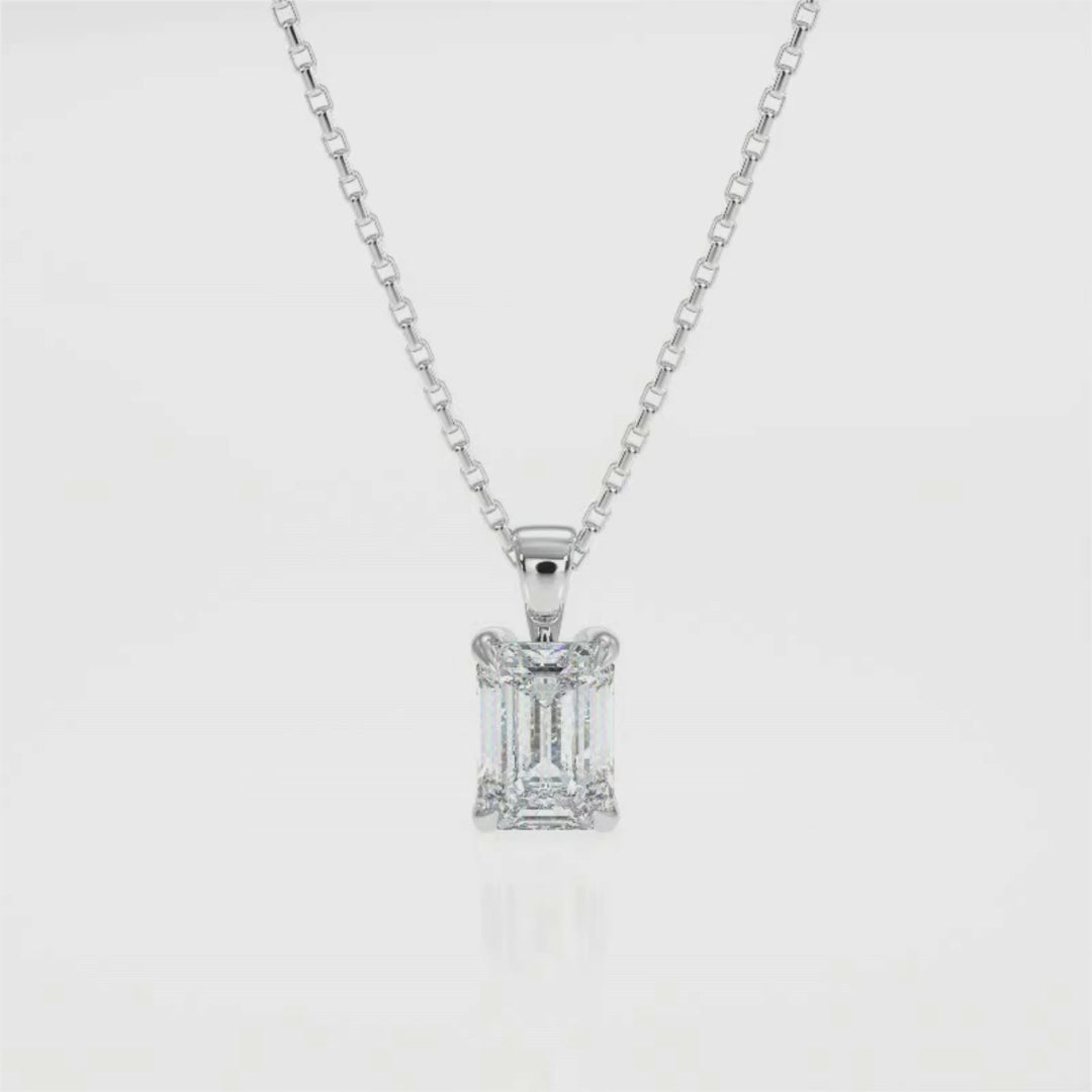 Emerald Cut Diamond Pendant Necklace