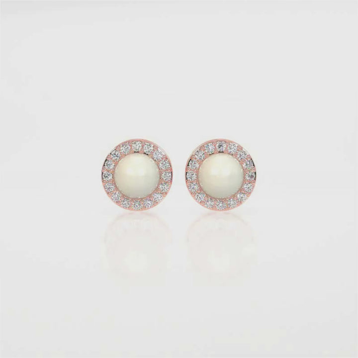 Elegant Pearl Halo Earrings