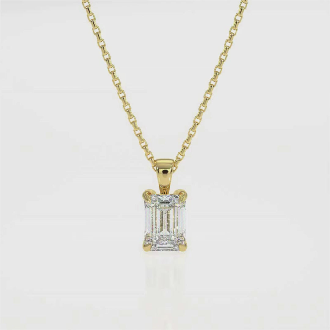 Emerald Cut Diamond Pendant Necklace