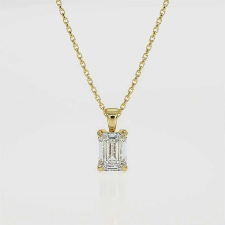 Emerald Cut Diamond Pendant Necklace
