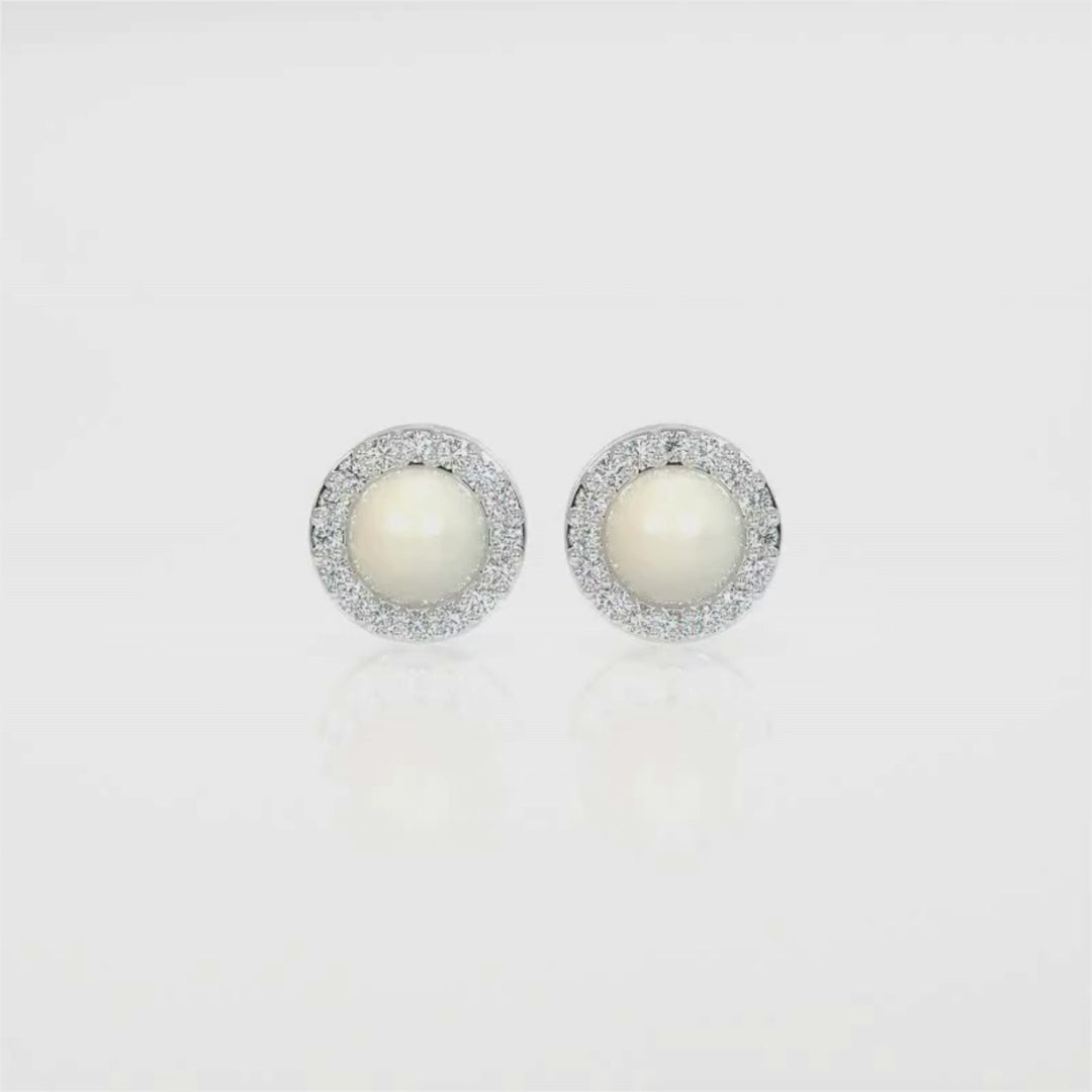 Elegant Pearl Halo Earrings
