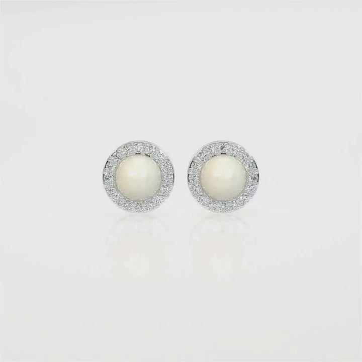 Elegant Pearl Halo Earrings