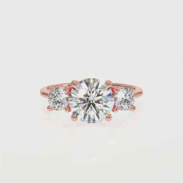 Round Brilliant Trilogy Lab-Grown Diamond Ring