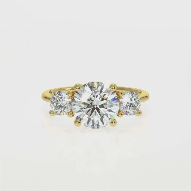 Round Brilliant Trilogy Lab-Grown Diamond Ring