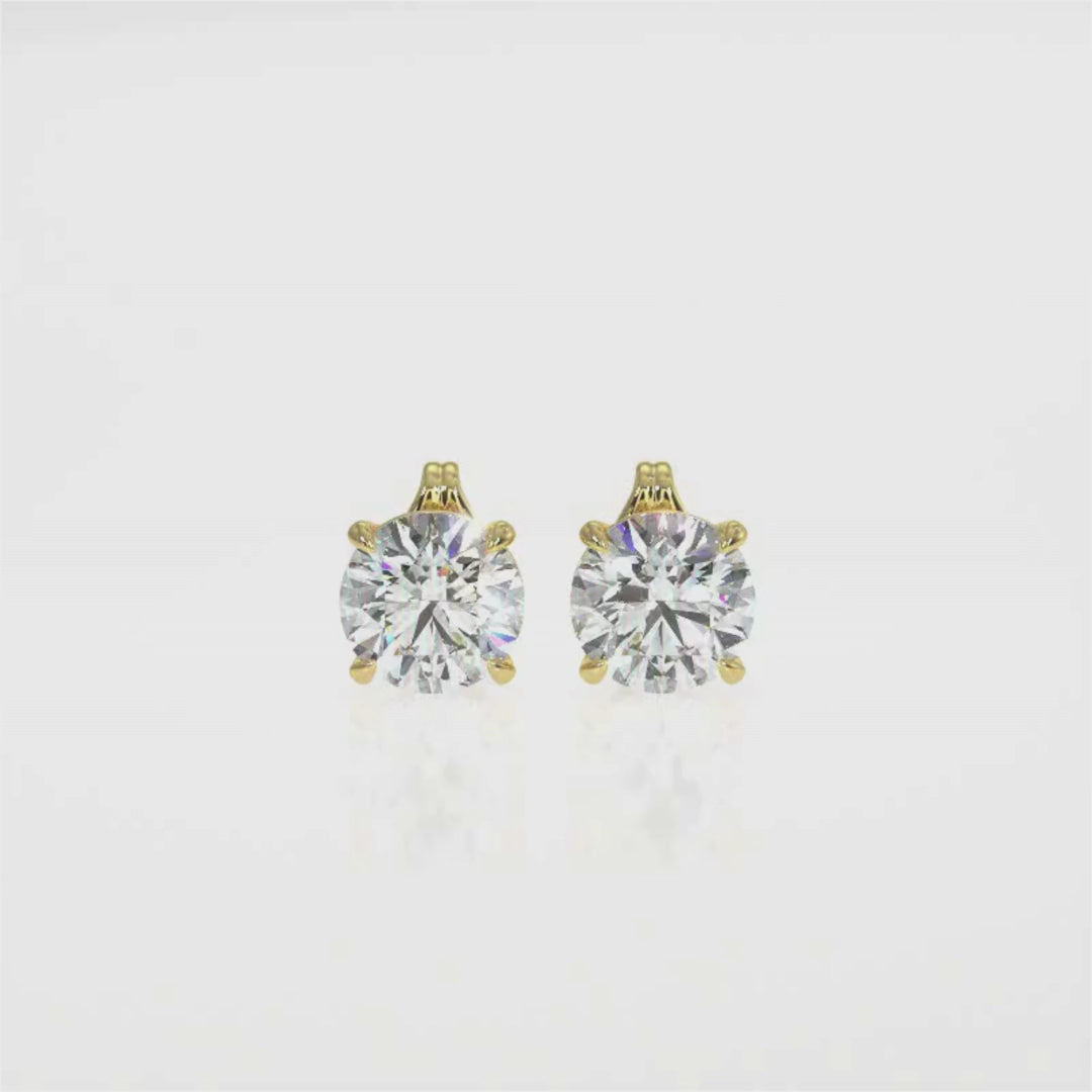 Brilliant Round-Cut Diamond Stud Earrings