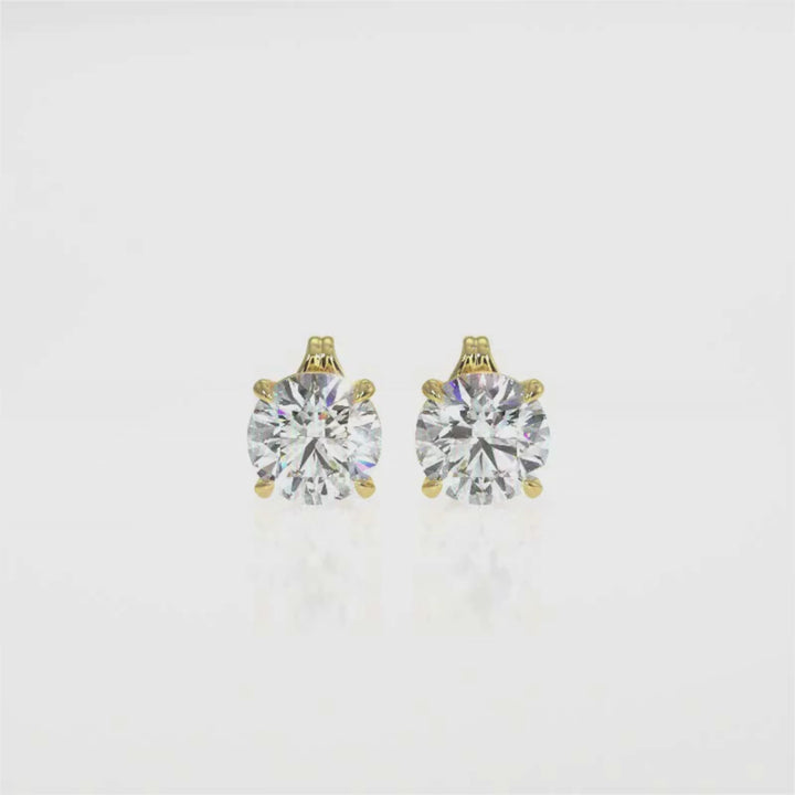 Brilliant Round-Cut Diamond Stud Earrings