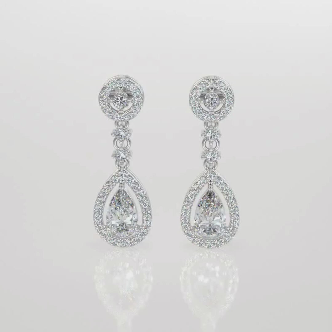 Teardrop Lab-Grown Diamond Drop Earrings