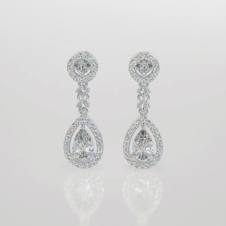 Teardrop Lab-Grown Diamond Drop Earrings