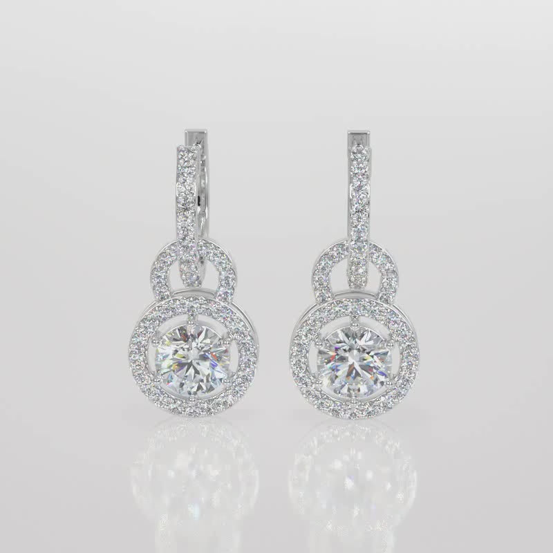 Halo Lab-Grown Diamond Drop Earrings