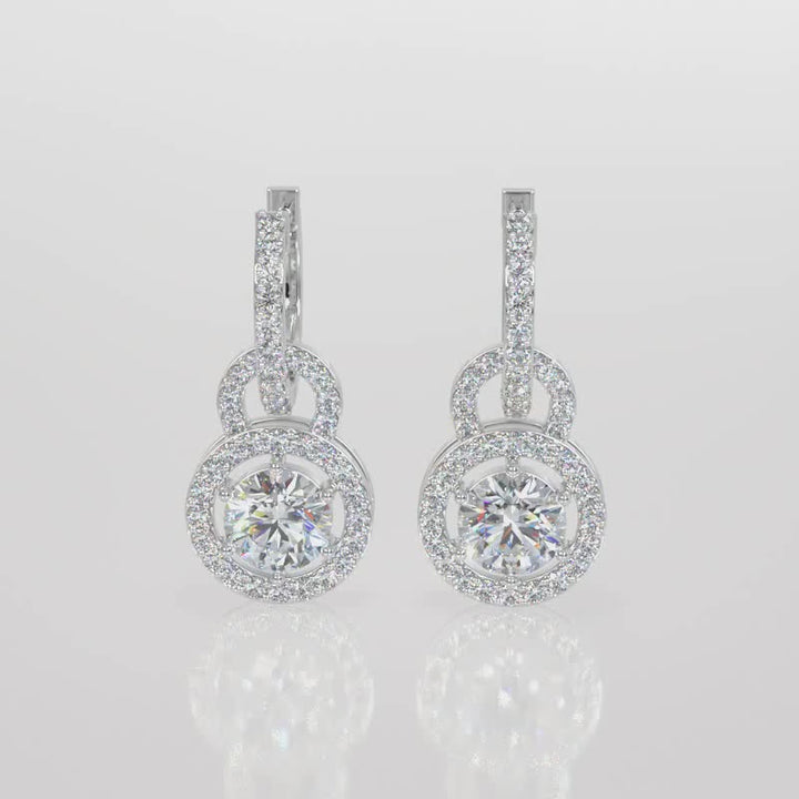 Halo Lab-Grown Diamond Drop Earrings
